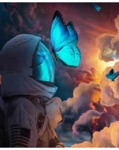 Картина по номерам Бабочка в космосе холст на подрамнике 40х50 см GX43423 Paintboy