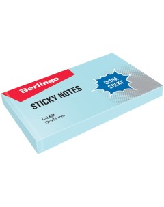 Самоклеящийся блок Ultra Sticky 125x75 мм 100 листов пастель голубой Berlingo