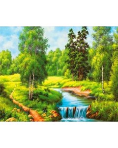 Картина по номерам Лесная река холст на подрамнике 40х50 см WA6872 Paintboy