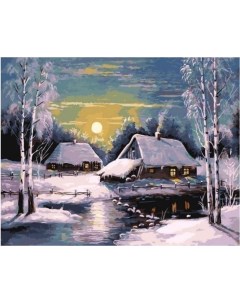 Картина по номерам Зимняя ночь холст на подрамнике 40х50 см GX39805 Paintboy