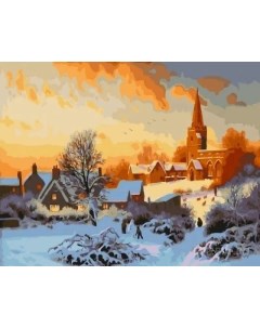 Картина по номерам Зимний рассвет холст на подрамнике 40х50 см GX34592 Paintboy
