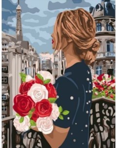Картина по номерам Девушка с розами холст на подрамнике 40х50 см GX42156 Paintboy