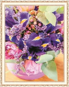 Алмазная мозаика Фиолетовый букет на подрамнике 40x50 см HWA4195 Paintboy