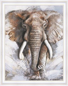 Алмазная мозаика Слон на подрамнике с круглыми стразами 40х50 см HWA4638 Paintboy