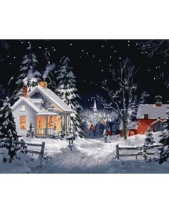 Картина по номерам Зимняя ночь холст на подрамнике 40х50 см GX22898 Paintboy