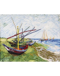 Набор для вышивания Лодки в Сен Мари по картине Ван Гога арт 06 003 01 Марья искусница