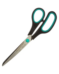 Ножницы 215 мм с пластиковыми прорезиненными ручками цвет зелено черный Attache