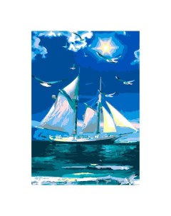Картина по номерам на картоне 20 x 28 5 см Тихое море Лори