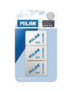 Ластик каучук Milan 420 3 штуки в блистере BMM9221 Milana