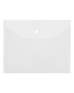 Папка конверт на кнопке А5 150мкм пластик прозрачная бесцветная 10шт Стамм