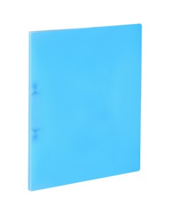 Папка на 2 кольцах А4 25мм 400мкм пластик синяя полупрозрачная Officespace