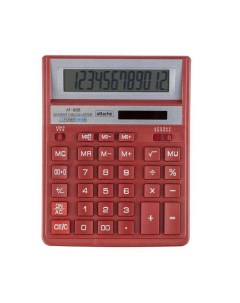 Калькулятор настоль ПОЛН AF 888 12р дв пит 204x158мм темно красный Attache