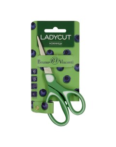 Ножницы Ladycat с эргономичными ручками зеленые 15 см Bruno visconti