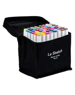 Набор двусторонних маркеров для скетчинга 48 основных цветов Le sketch