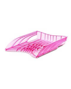 Лоток для бумаг пластиковый S Wing Glitter розовый Erich krause