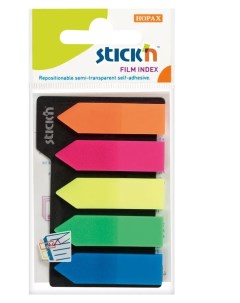 Блок клейкий закладки индексы 45х12 125л 5 цветов Stick n Hopax