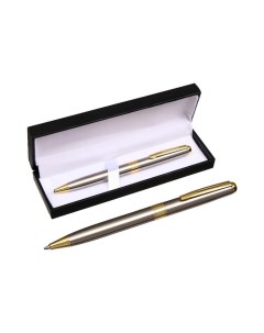 Шариковая ручка подарочная в кожзам футляре New серебро с золотым Calligrata