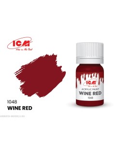 C1048 Краска для творчества 12 мл цвет Винно красныйWine Red Icm-color