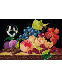 Набор для вышивания мулине Натюрморт с виноградом 26х40 см арт 0206 Нитекс