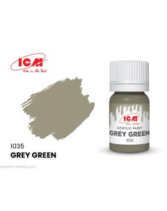 C1035 Краска для творчества 12 мл цвет Серо зеленыйGrey Green Icm-color