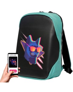 Рюкзак с LED экраном Atlas Neo цвет бирюзовый PowerBank в комплекте Atlas bag