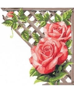 Набор для вышивания мулине Ветвистая красная роза 32х32 см арт 0248 Нитекс