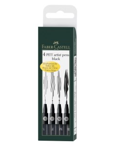 Набор капиллярных ручек Pitt Artist Pen 167115 черный 4 штуки Faber-castell