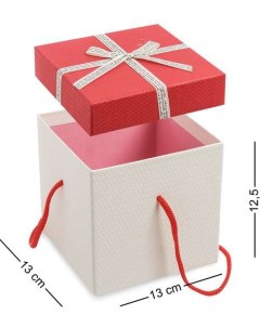 Коробка подарочная Квадрат цв бел красн WG 93 D 113 301806 Арт-ист