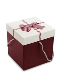 Коробка подарочная Куб цв бордов бел WG 33 3 B 113 301963 Арт-ист