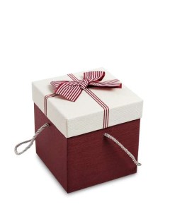Коробка подарочная Куб цв бордов бел WG 33 1 B 113 301961 Арт-ист