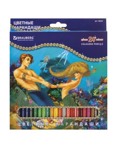 Карандаши цветные Морские легенды 24 цвета Brauberg