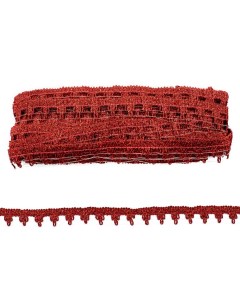 Тесьма вязаная отделочная рис 8106 15мм 20м красный Красная лента