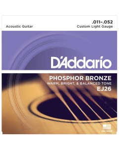 Струны для акустической гитары DAddario EJ26 D`addario