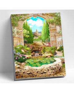 Картина по номерам Улочка с кипарисами 28 цветов 40 х 50 см Сильвертойз