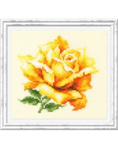 Набор для вышивания крестом Жёлтая роза 150 005 11х11 см Чудесная игла