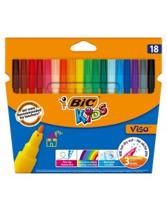 Фломастеры цветные Kids Visa Коробка x18 Bic