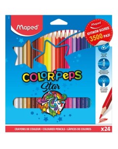 Цветные карандаши ударопрочные Color Peps Star 24 цвета Maped