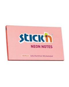 Упаковка блоков самоклеящихся 21170 76x127 100 л неон розовый 12шт в упаковке Stick`n