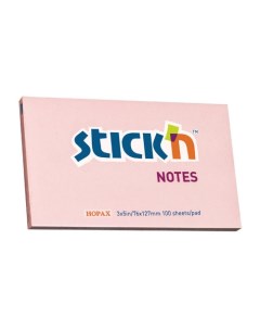 Упаковка блоков самоклеящихся 21154 76x127 100 л пастель розовый Stick`n