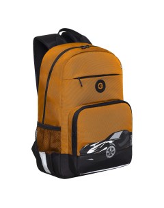Рюкзак школьный RB 355 1 3 черный оранжевый Grizzly