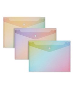 Папка конверт на кнопке Selection Rainbow А5 180мкм 3шт Attache