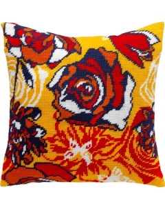 Набор для вышивания крестом подушки Огненные цветы V147 40x40 см от Чарівниця