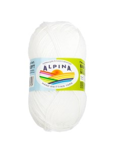 Пряжа Baby super soft 01 белый Alpina