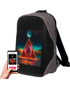 Рюкзак с LED экраном Atlas Neo цвет серый PowerBank в комплекте Atlas bag