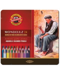 Набор карандашей акварельных худож Mondeluz 24цв метал коробк Koh-i-noor