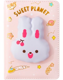 Блокнот со сквишем Sweet Planet Зайка розовый формат A6 Mihi mihi
