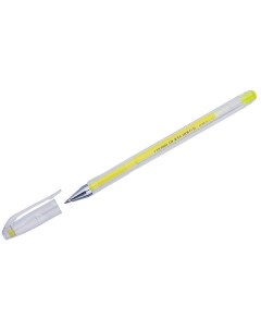 Ручка гелевая Hi Jell Color 001958 желтая 0 7 мм 12 штук Crown