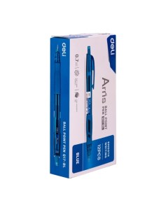 Ручка шариковая Arris EQ17 BL автомат 0 7 мм чернила синие резиновая манжета Deli