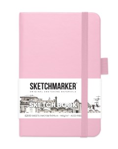 Скетчбук 2315001SM 140г м2 9х14см 160 стр цвет розовый Sketchmarker
