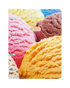 Тетрадь на кольцах 120л А5 Adventure ICE CREAM клетка твердая обложка Listoff